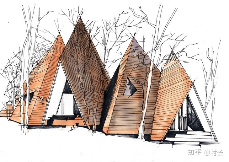 帐篷住宅建筑手绘步骤临摹图昆明手绘培训