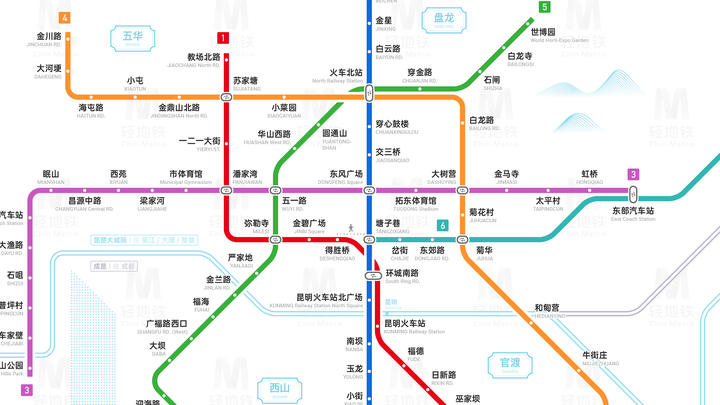 昆明轨道交通线路图20502023运营版