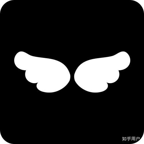 求黑底白色小翅膀软件图标? - 知乎