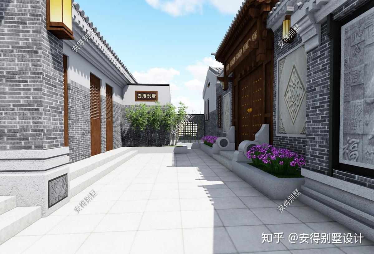 青砖灰瓦经典中式四合院建筑震撼人心庭院美景如画仿佛身临其境