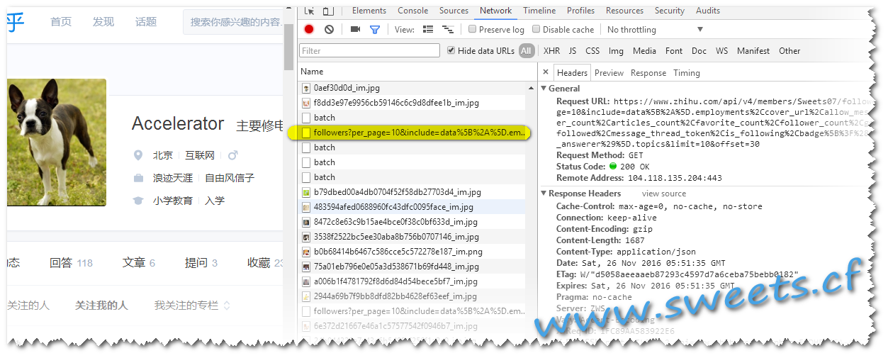 知乎爬虫之3:请求分析(附赠之前爬取的数据一份) 知乎爬虫之3:请求分析(附赠之前爬取的数据一份)