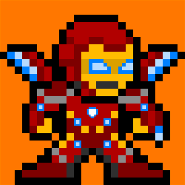 复联3无限战争9个主角英雄的卡通像素图