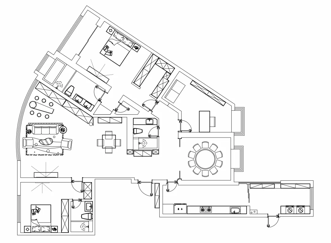 【平面布置图【原始结构图】施工团队:铭望装饰设计总监:徐潇阳装修