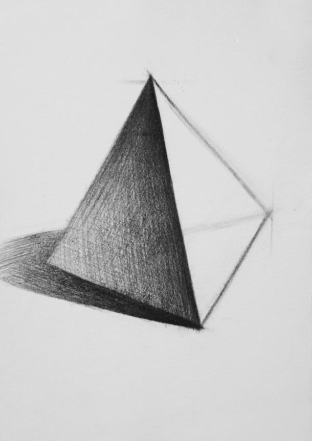 三角锥素描作品图片