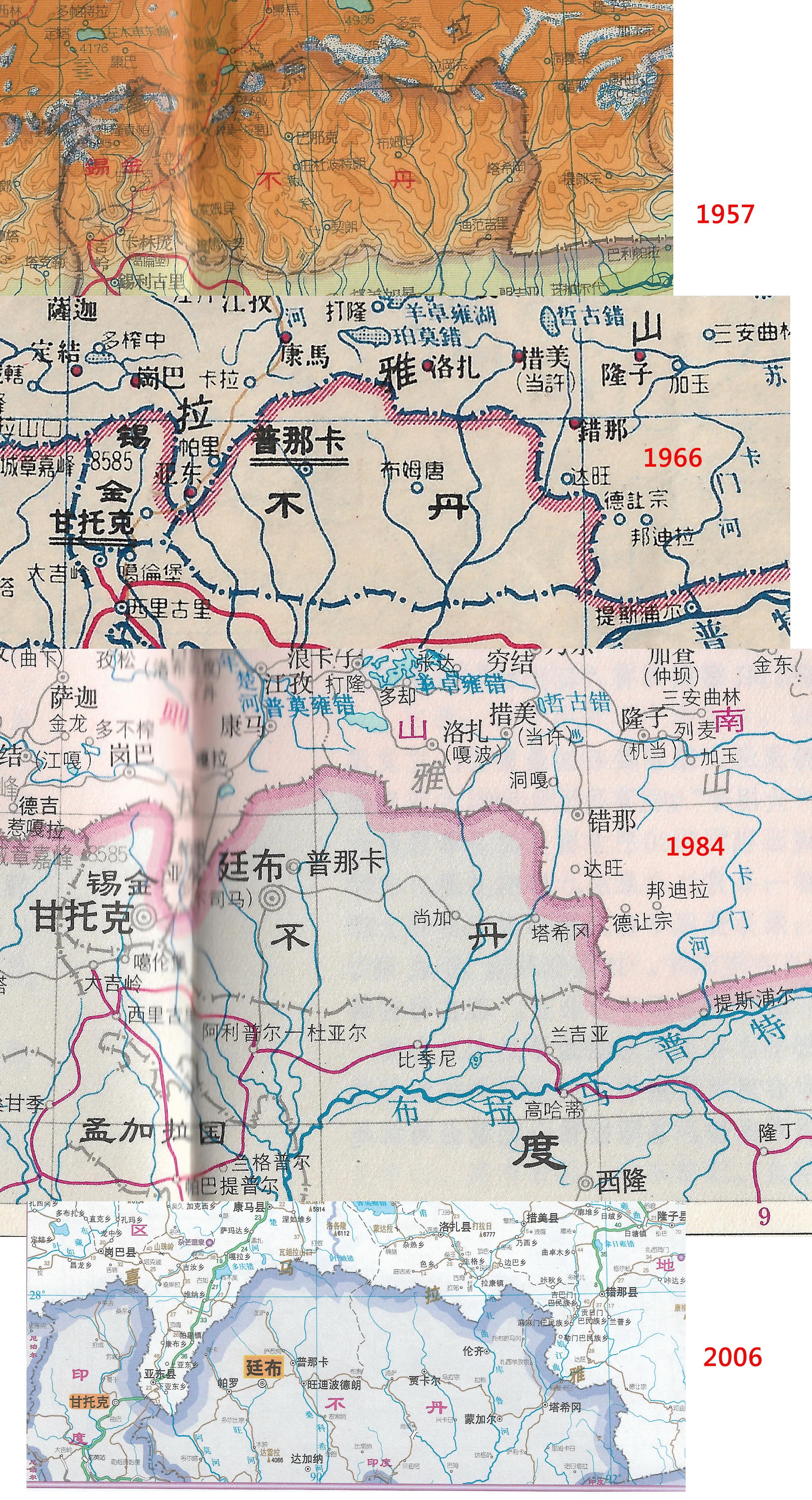 当时并画了该山至帕里镇段;绰莫拉日峰至库拉冈日峰之间大体按分水岭