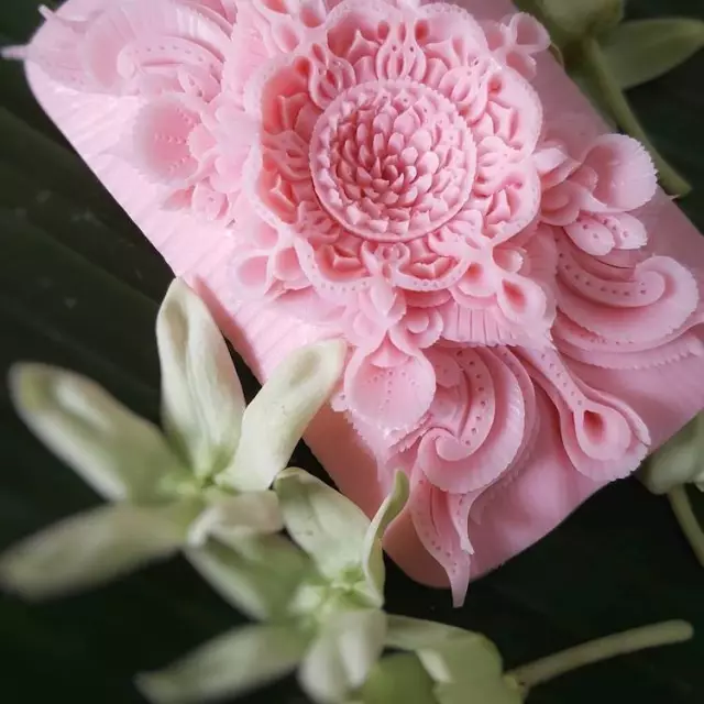 肥皂雕刻图案花朵图片