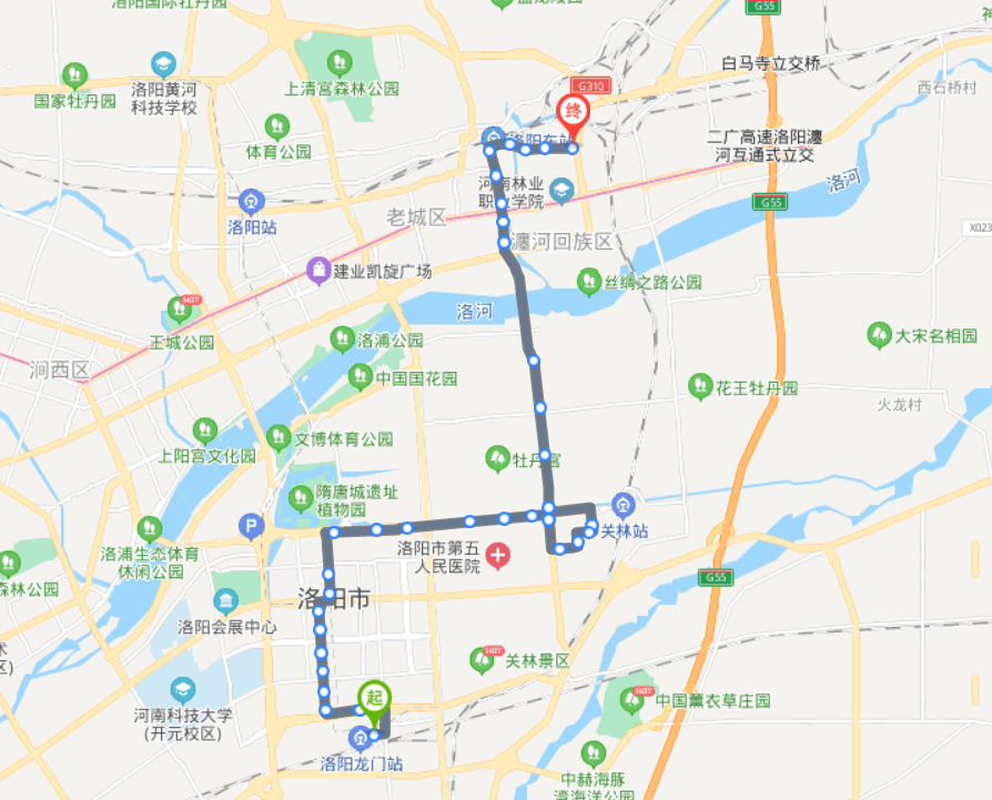 洛阳50路公交车路线图图片