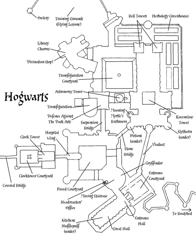 霍格沃茨城堡平面图图片