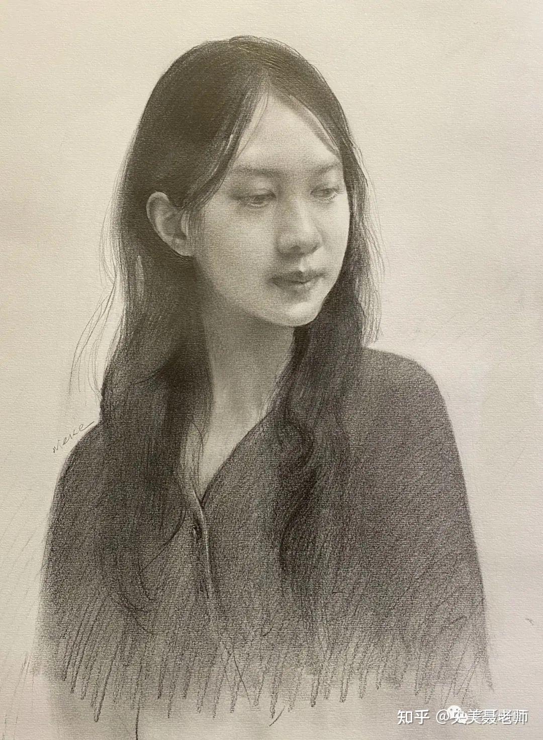 素描女青年肖像步骤图23集