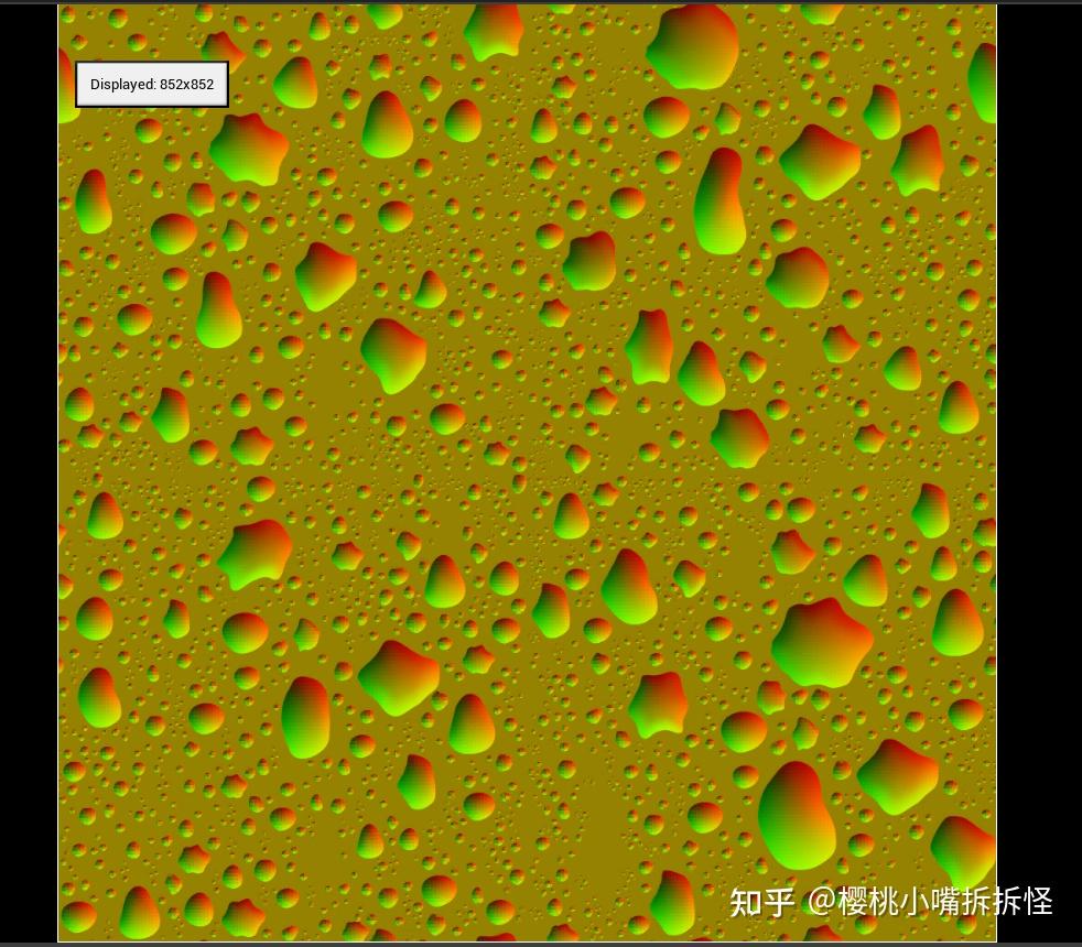 贴图这里rg通道储存了法线的信息b通道我们可以看出这是水滴较大的