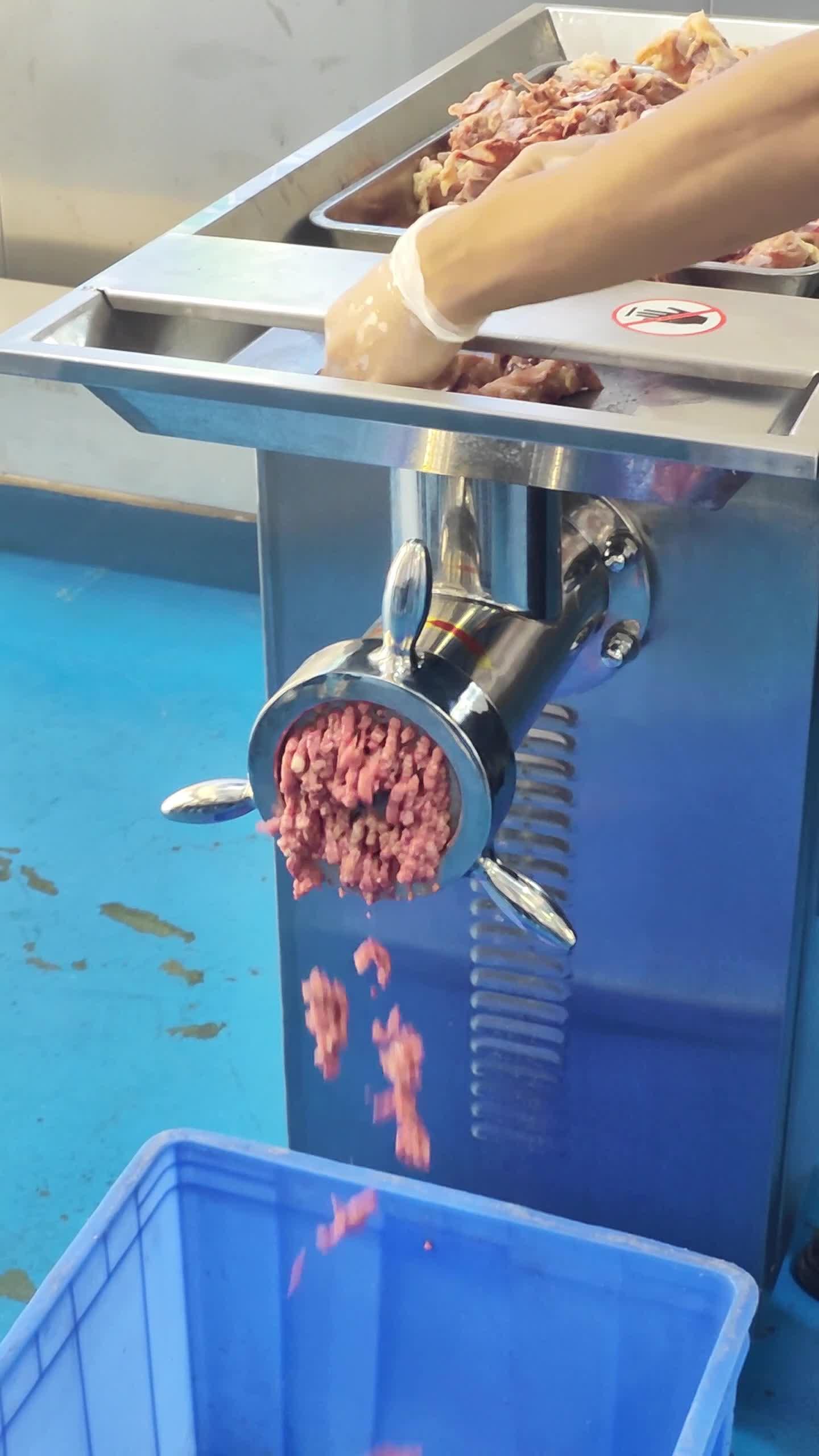 用绞肉机加工鸡架骨的效果 鲜肉绞肉机器