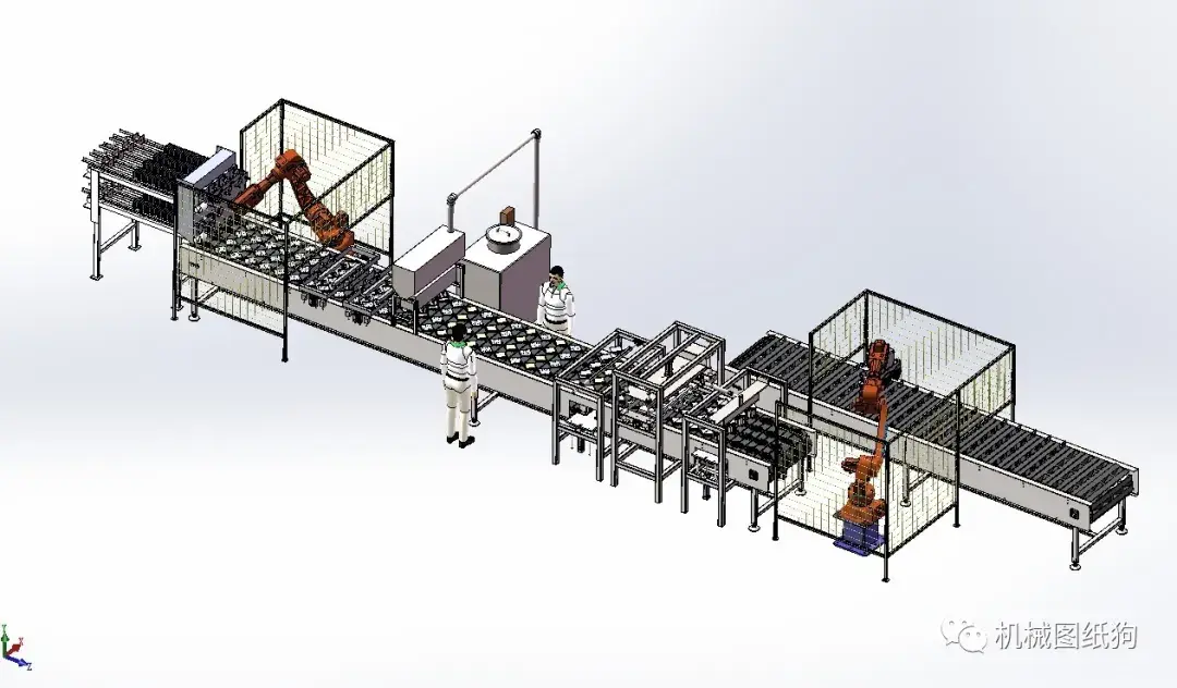 非标数模三明治汉堡包生产线3d图纸solidworks设计