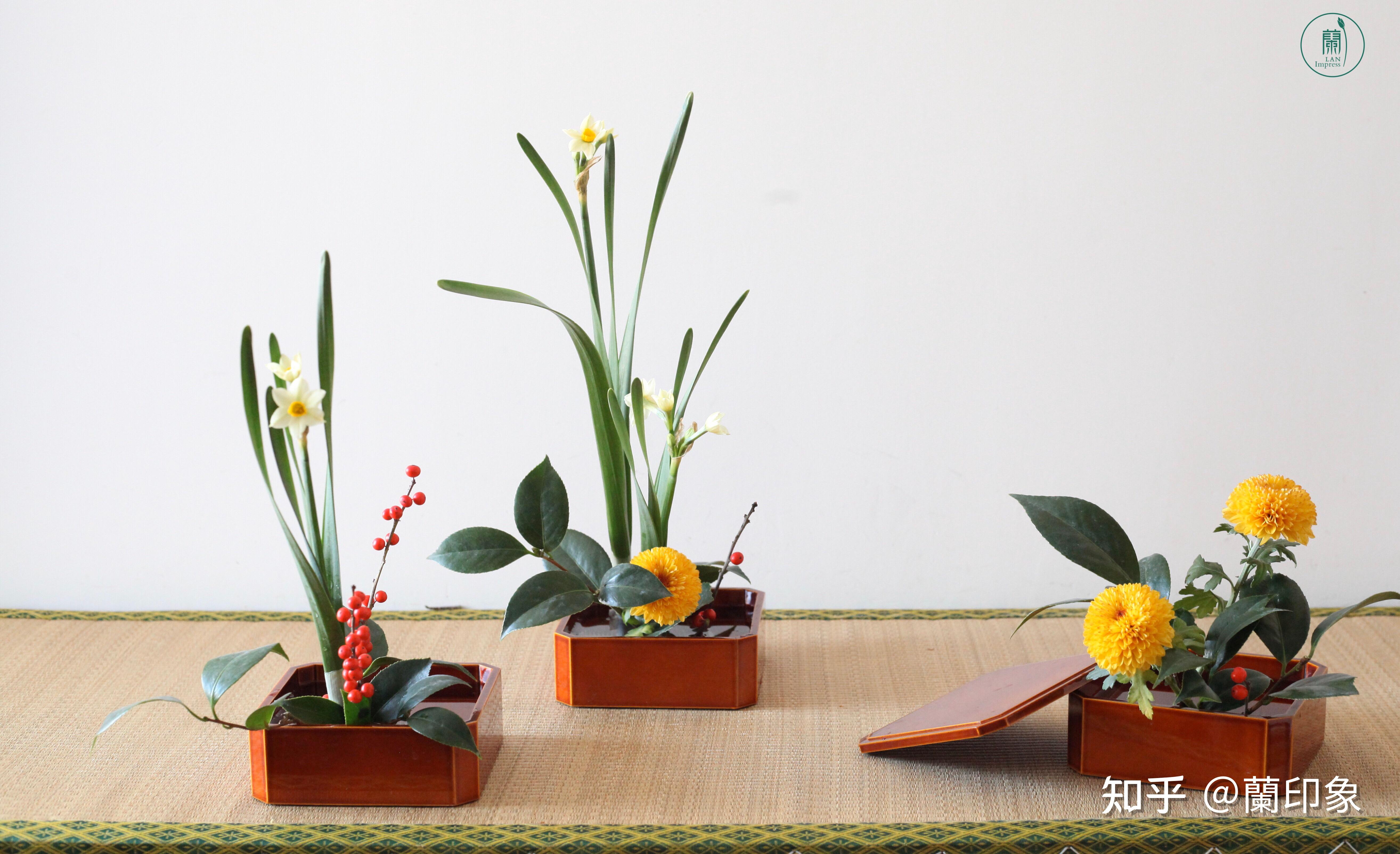 日式小原流花道草长莺飞二月天