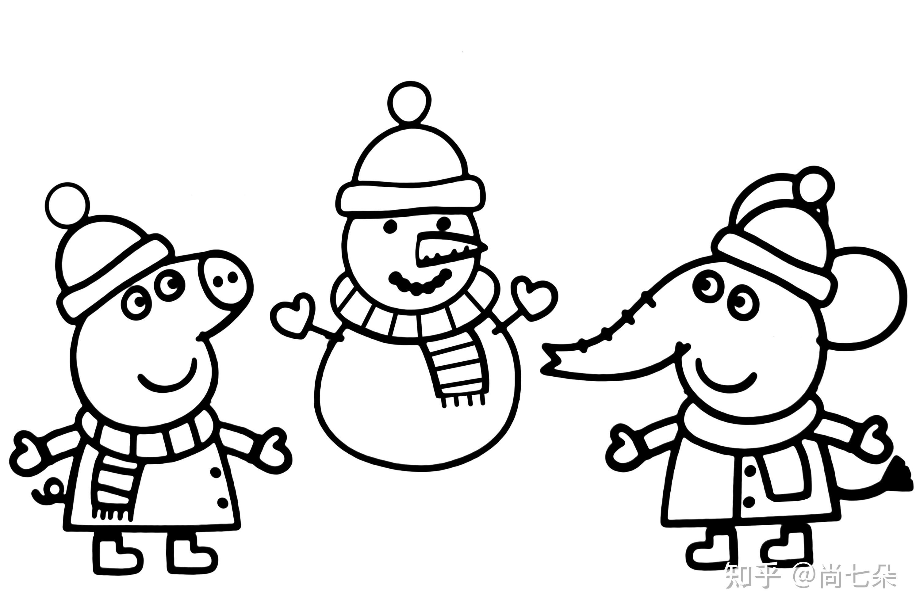 小猪佩奇小飞侠涂色填色卡涂鸦安静书美术学习资料儿童画素材资源5