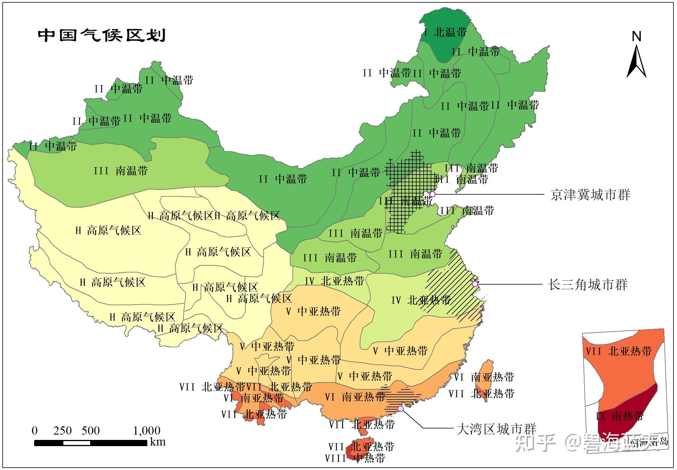 中國七大氣候區中的二級氣候區劃具體位置在哪