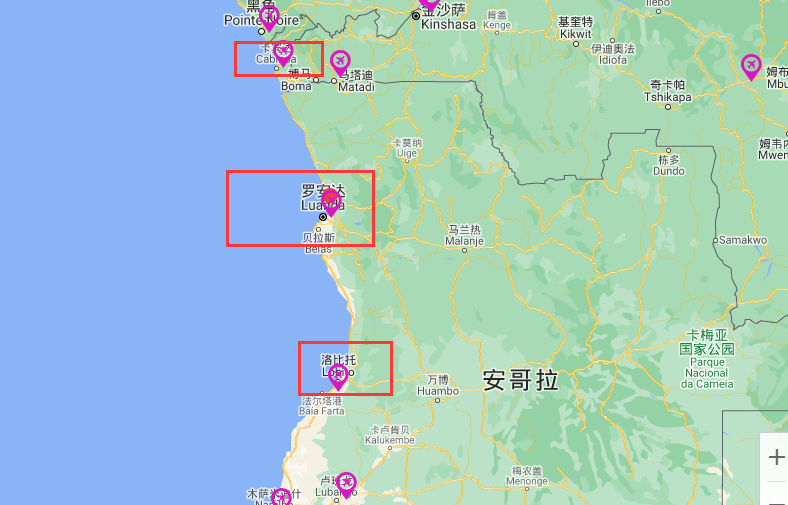安哥拉港口主要包括:卡宾达(cabinda),洛比托(lobito),罗安达(luanda)