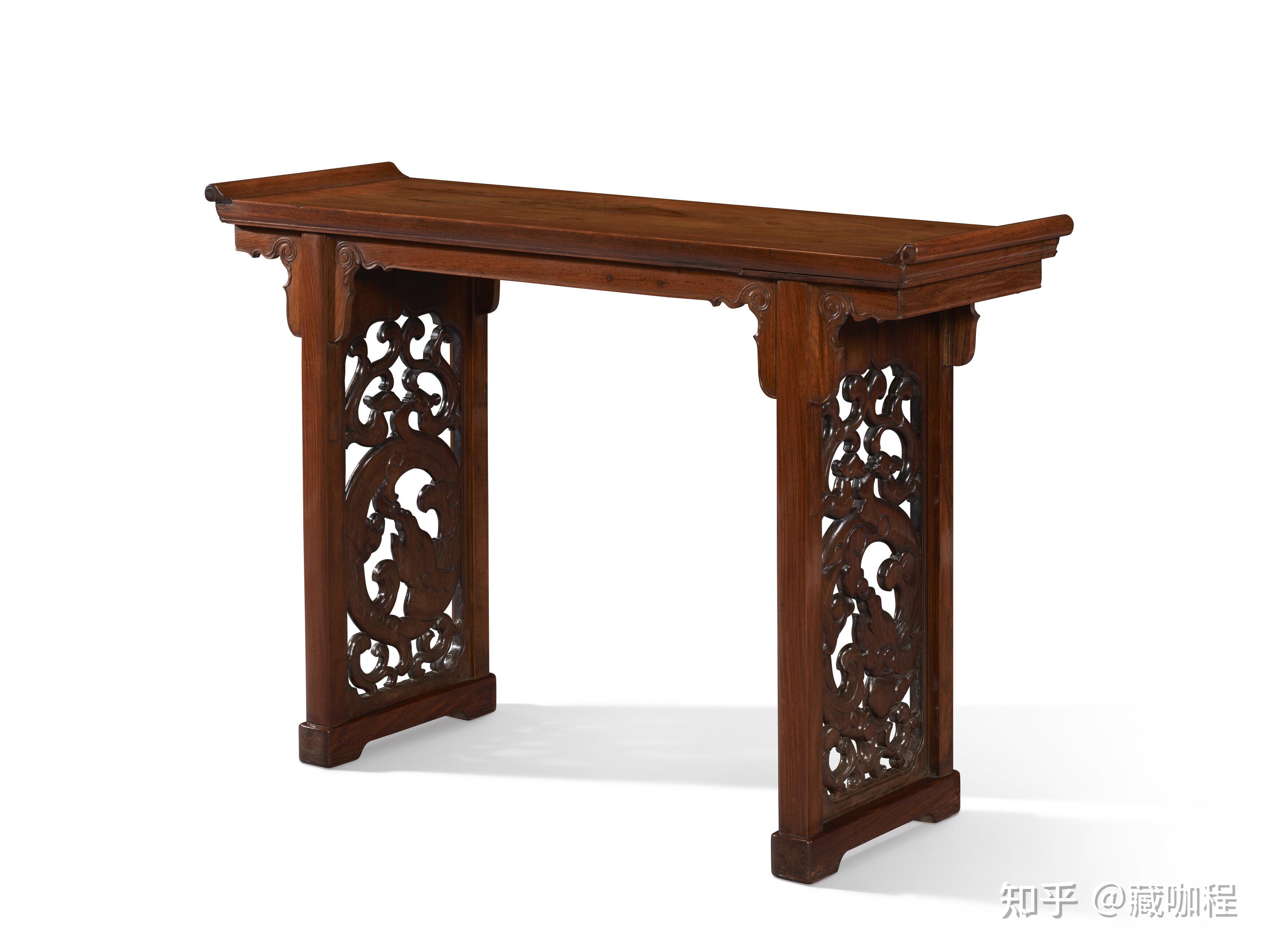 造型奇特的桌案,几件安思远先生旧藏黄花梨