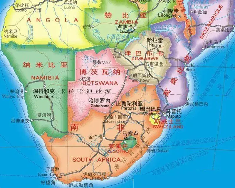 国家不仅对南非断航了,连同南非周边的几个国家(博茨瓦纳,斯威士兰