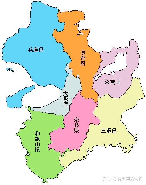 关西热门旅游城市为大阪,京都,奈良和神户(兵库县内).