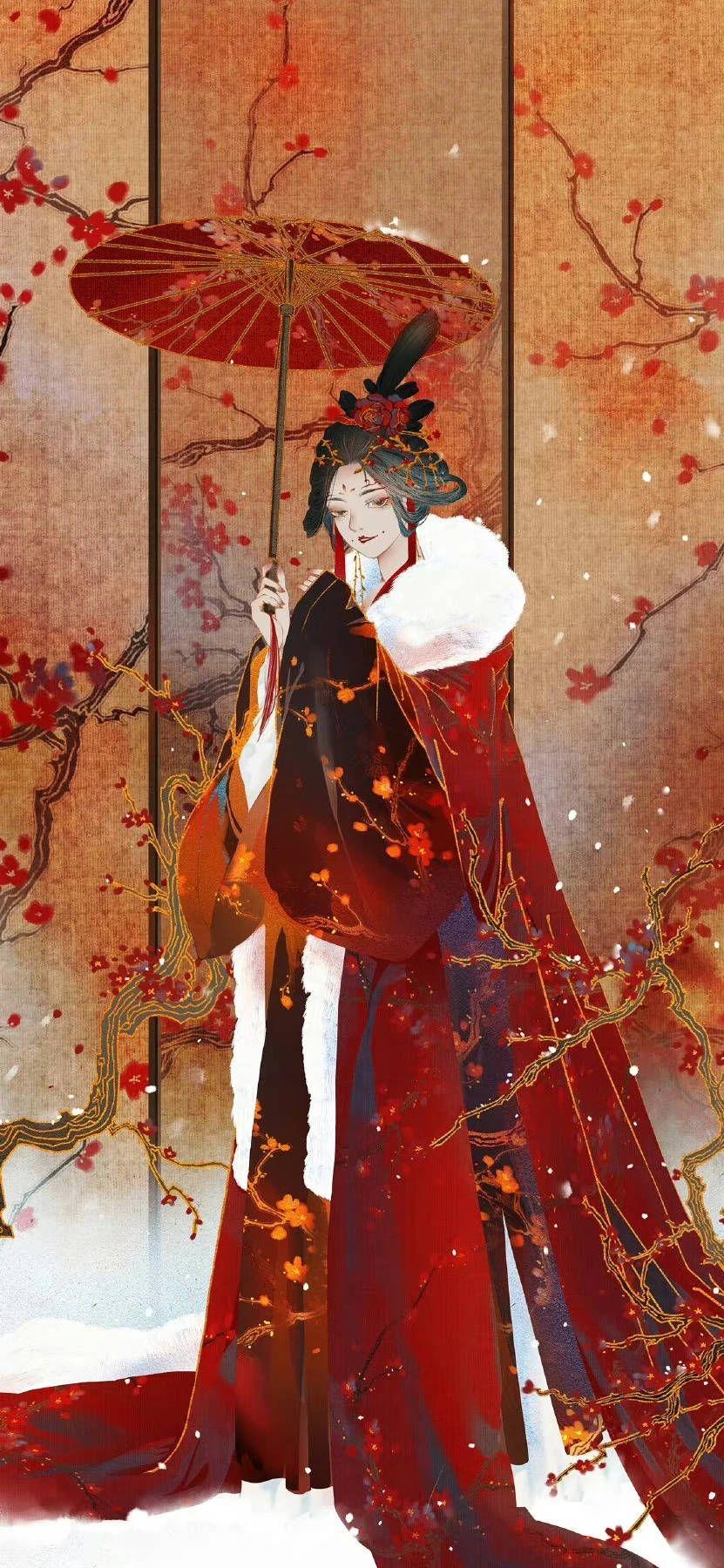 有哪些红色系古风手机壁纸值得推荐?