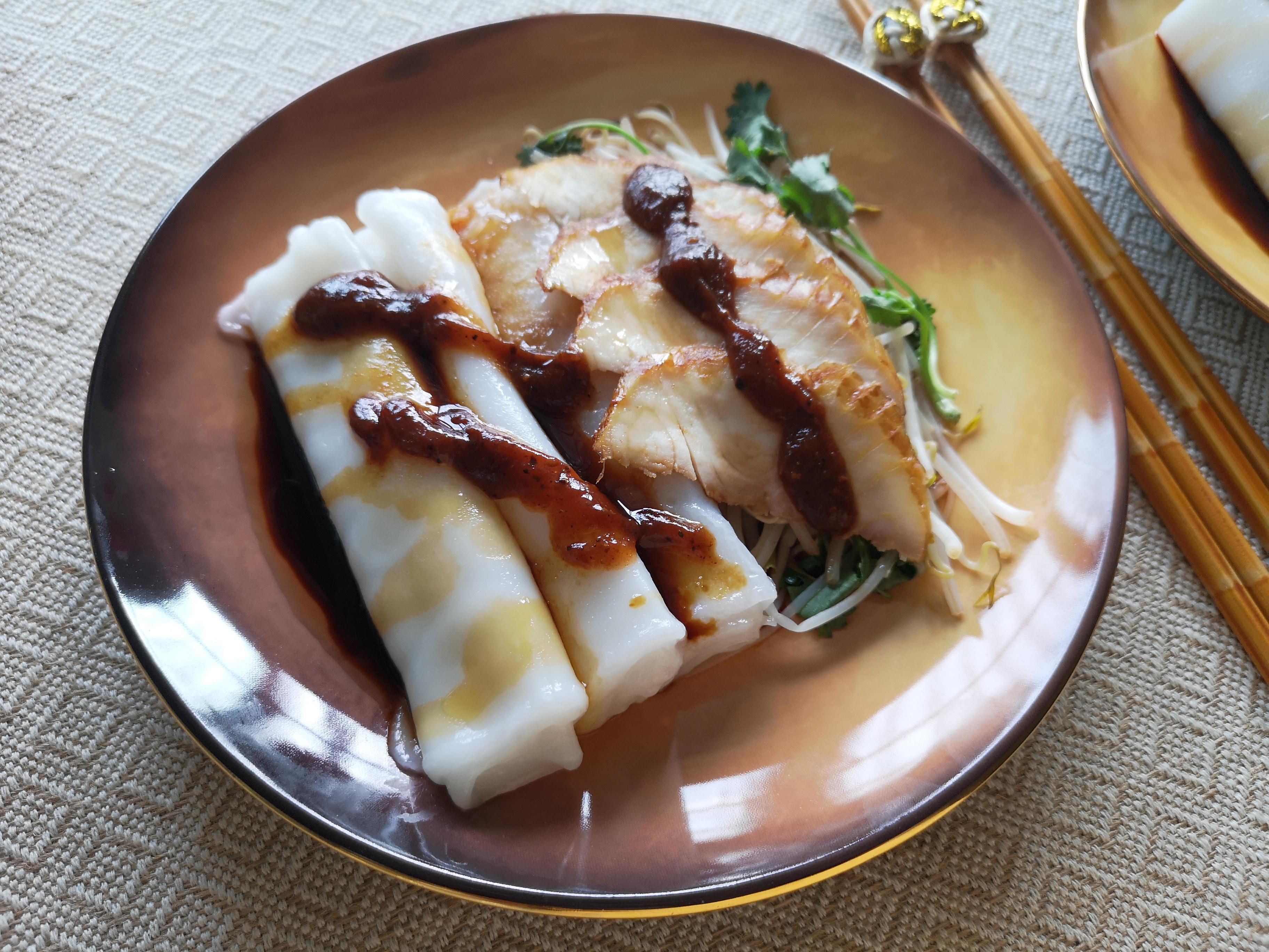 recipe 2/ 黑椒鲟鱼片(虾仁)肠粉6.