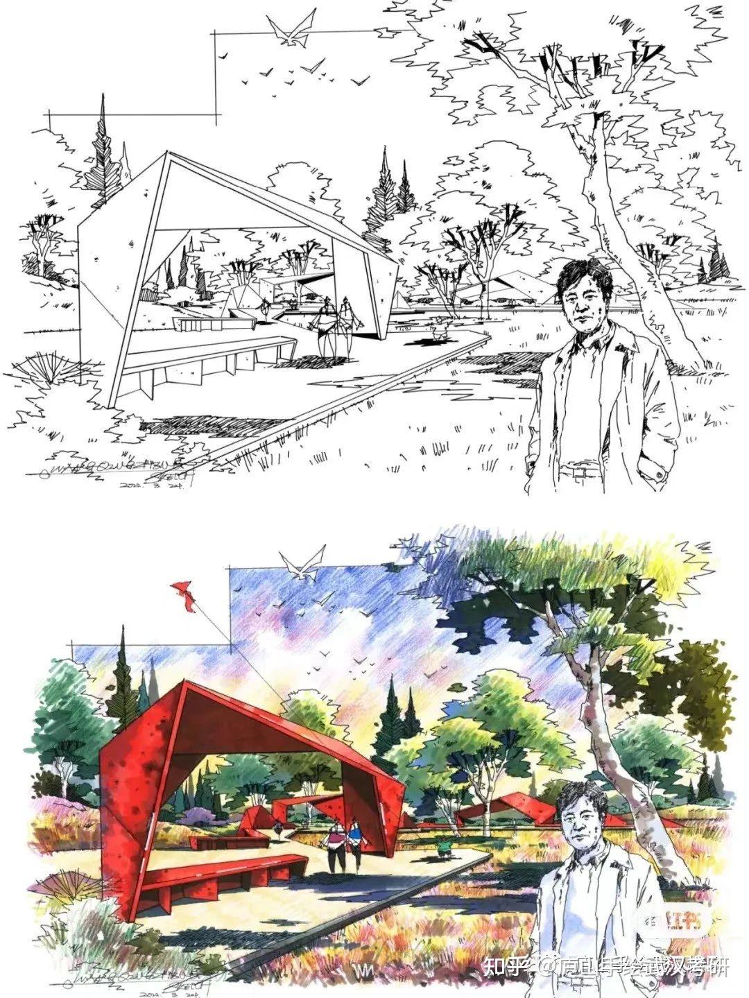 高清步骤领取,超多景观设计手绘效果图! - 知乎