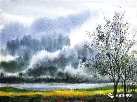 技法 基本水彩技法 干画法 湿画法 知乎