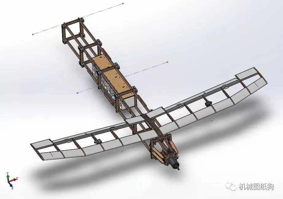 飞行模型albatros2k小型飞机航模结构3d图纸solidworks设计