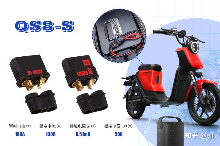 小牛電動車改裝電池防打火插頭qs8qs10qs12