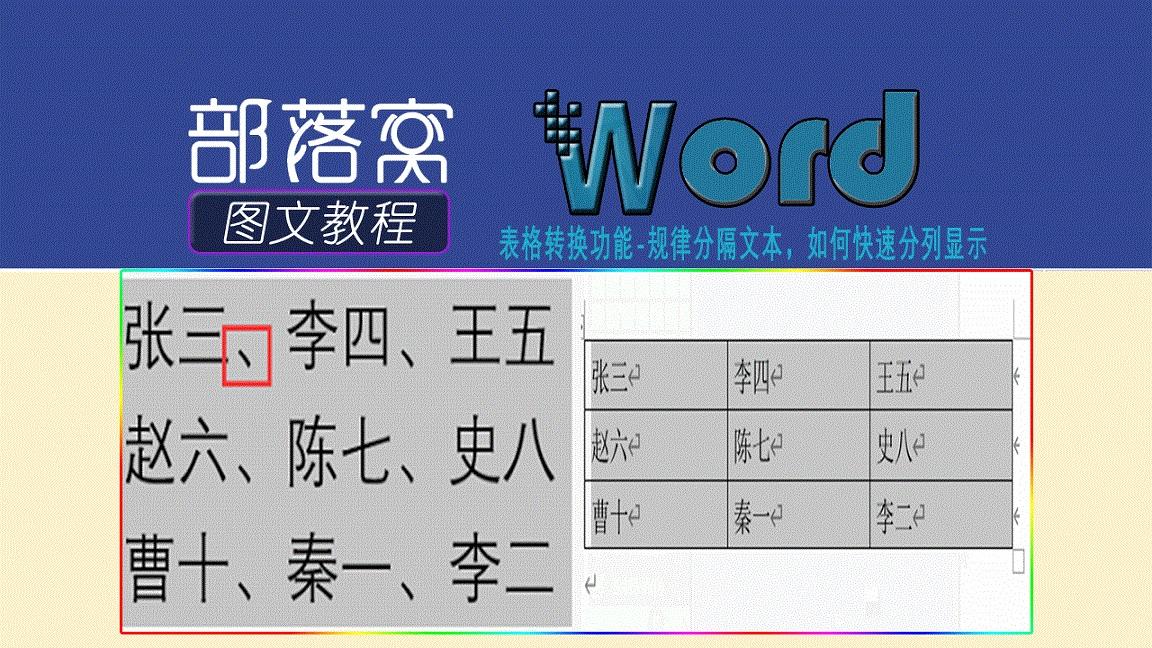 Word表格转换功能 规律分隔文本 如何快速分列显示 知乎