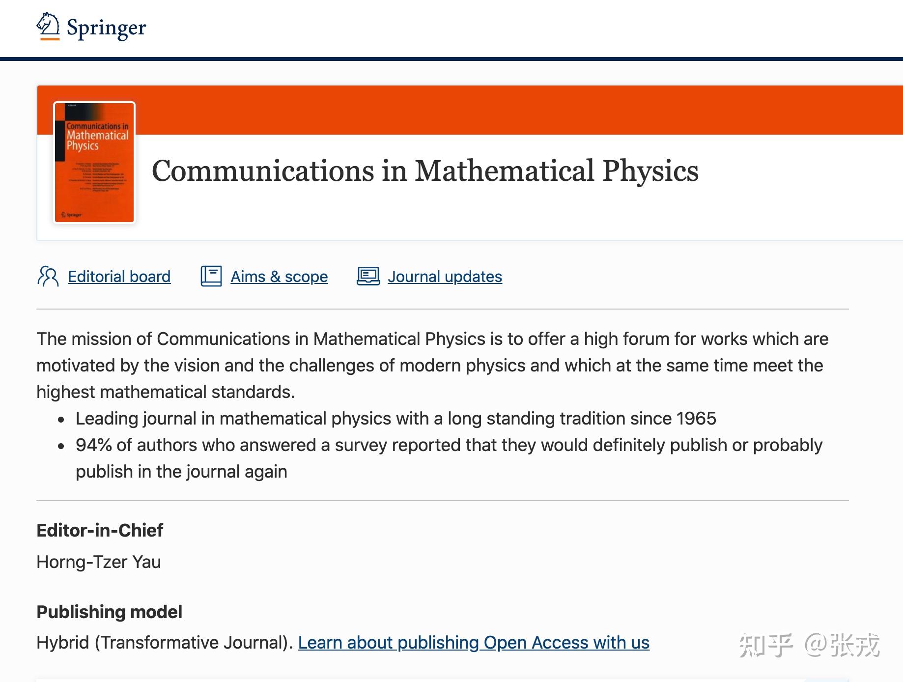 Comm.Math.Phy这个杂志怎么样？ - 知乎
