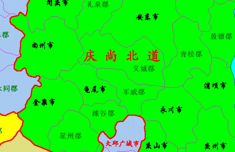 尚州,金泉和龟尾的位置上世纪90年代,金泉市和金陵郡(原金山郡),龟尾