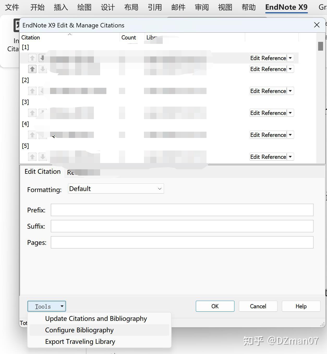 Word endnote 