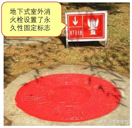 未采取防撞措施;【图示1】2)地下式室外消火栓井盖直径偏小,室外