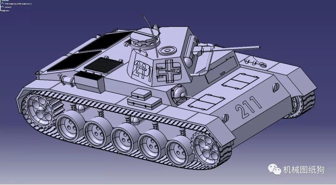 武器模型德军三号坦克panzeriii简易模型3d图纸