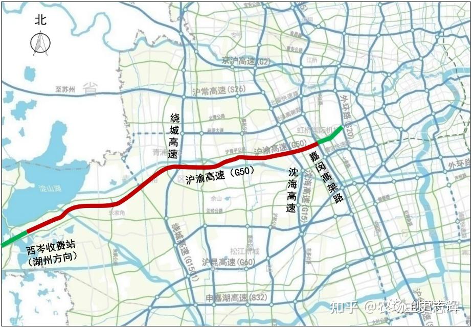 g50沪渝高速拓宽改建工程专项规划公示西岑山周公路可至佘山千新公路