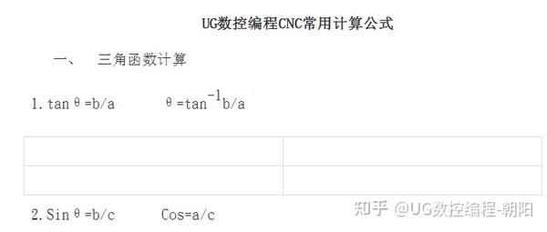 Ug数控编程cnc常用计算公式 知乎