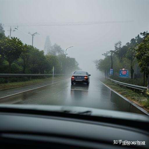 下雨天开车实拍图片