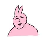 怪诞粉色兔子表情包