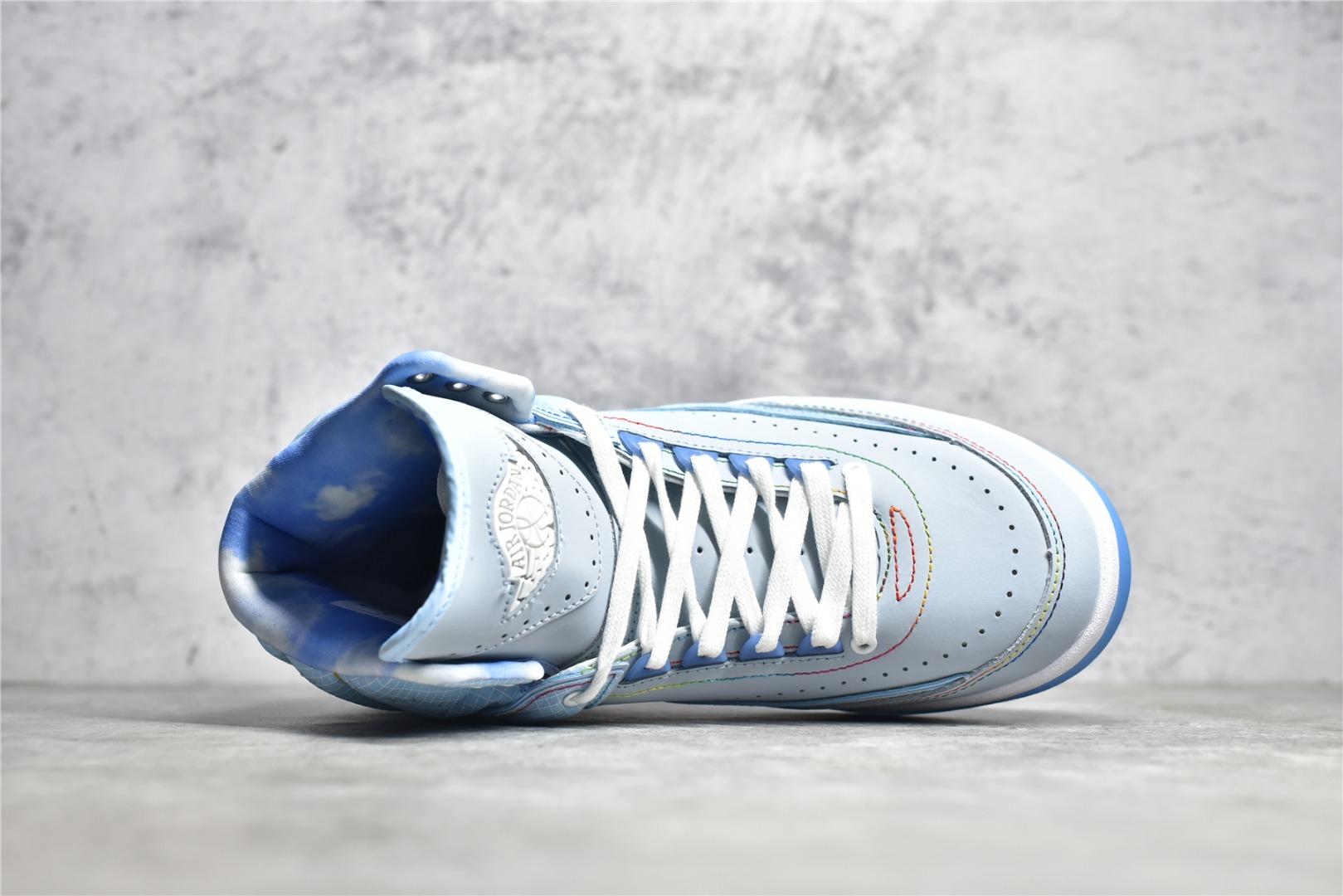 乔丹联名 j balvin x air jordan 2 retro aj2 led 蓝色笑脸灯光高帮