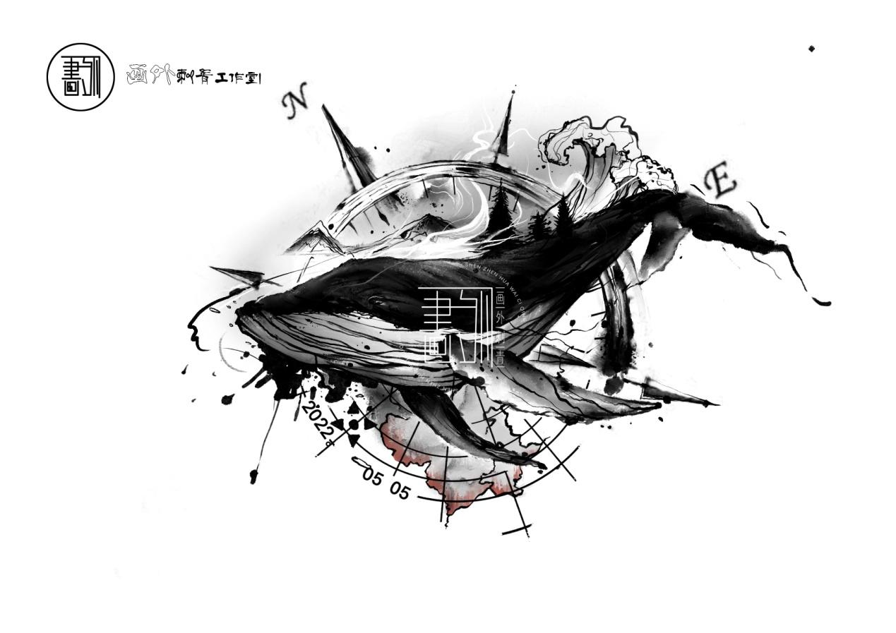 纹身题材详解之·鲸鱼纹身（鲸鱼纹身的寓意/鲸鱼纹身图案） - 知乎