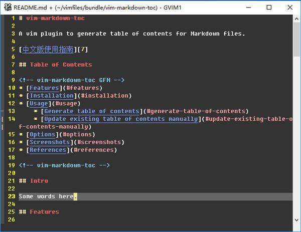 Markdown 的文章目录在 Vim 里的终极解决方案 - 知乎