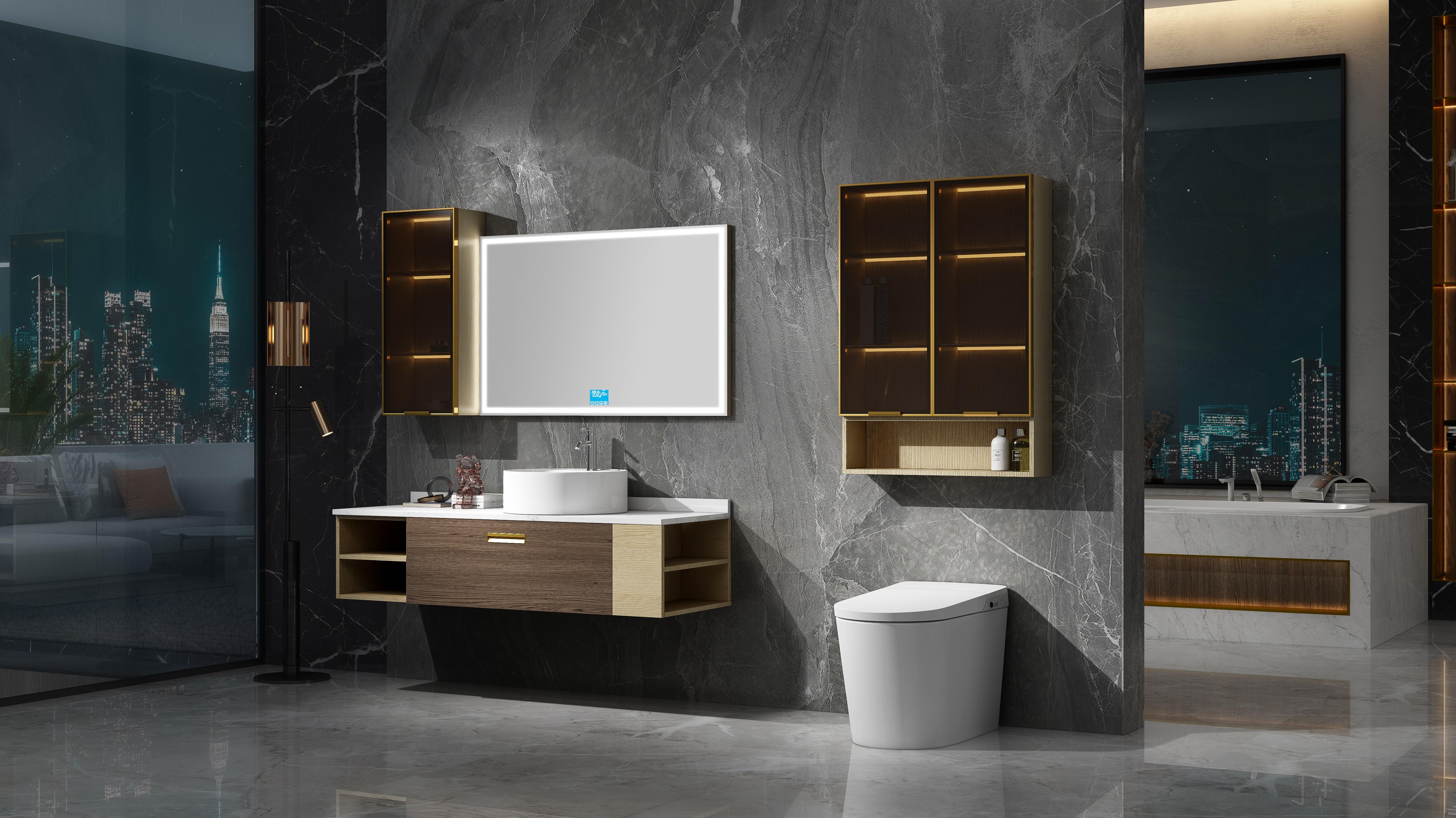 帝王洁具浴室柜:总结:实木>多层板>pvc板>密度板pvc板浴室柜:抗水性不