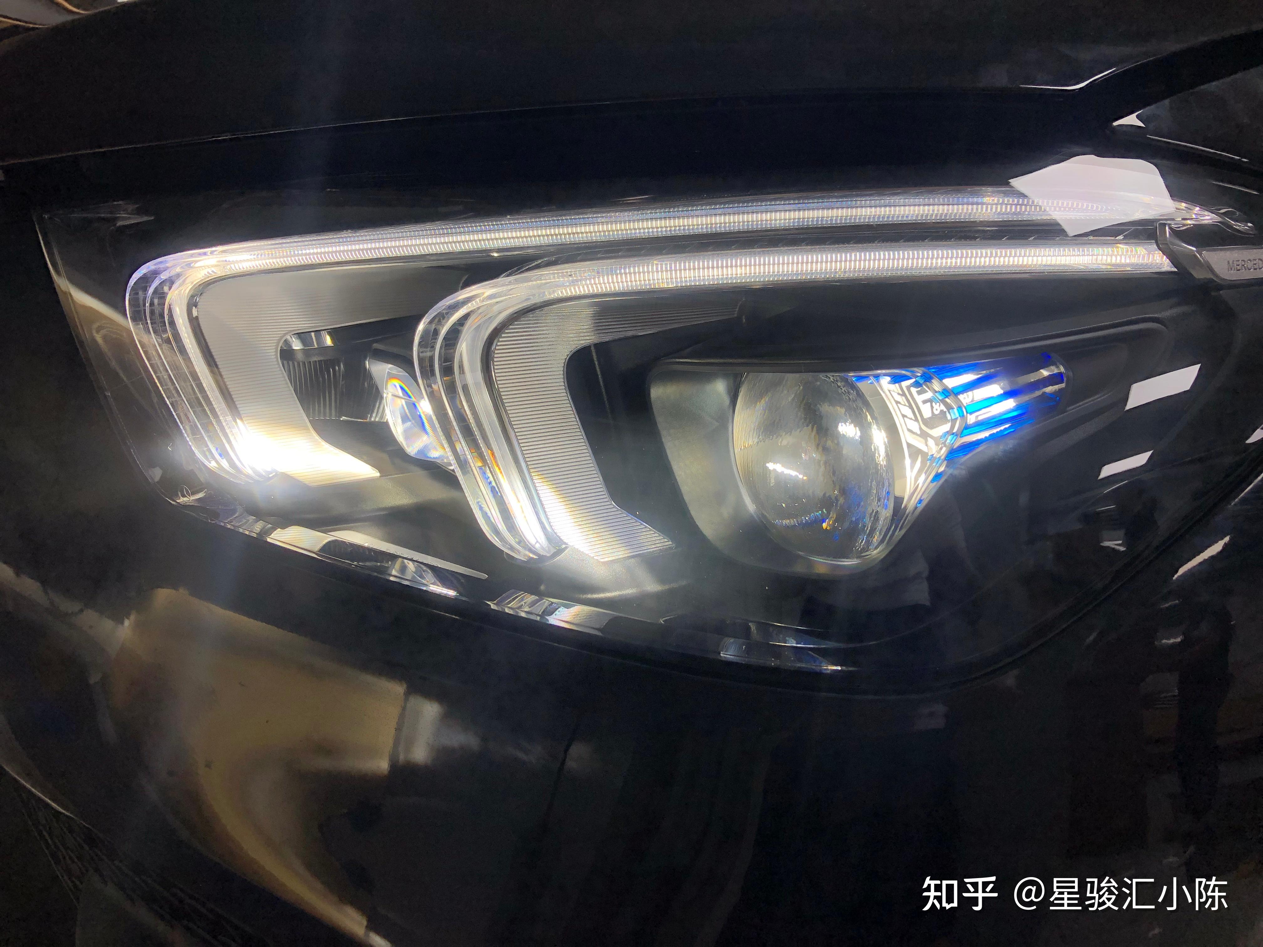 湛江21款奔驰gle350车友安装几何多光束led智能大灯提升夜晚路面的能