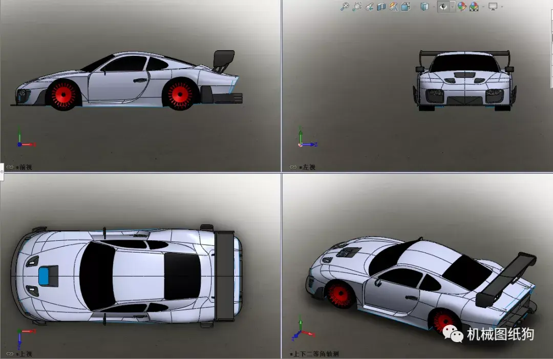汽车轿车porsche935跑车简易模型3d图纸solidworks设计