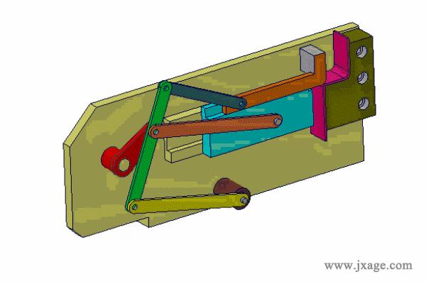 摆动导杆与双滑块机构7.带斜直槽双移动副机构8.插床双曲柄机构