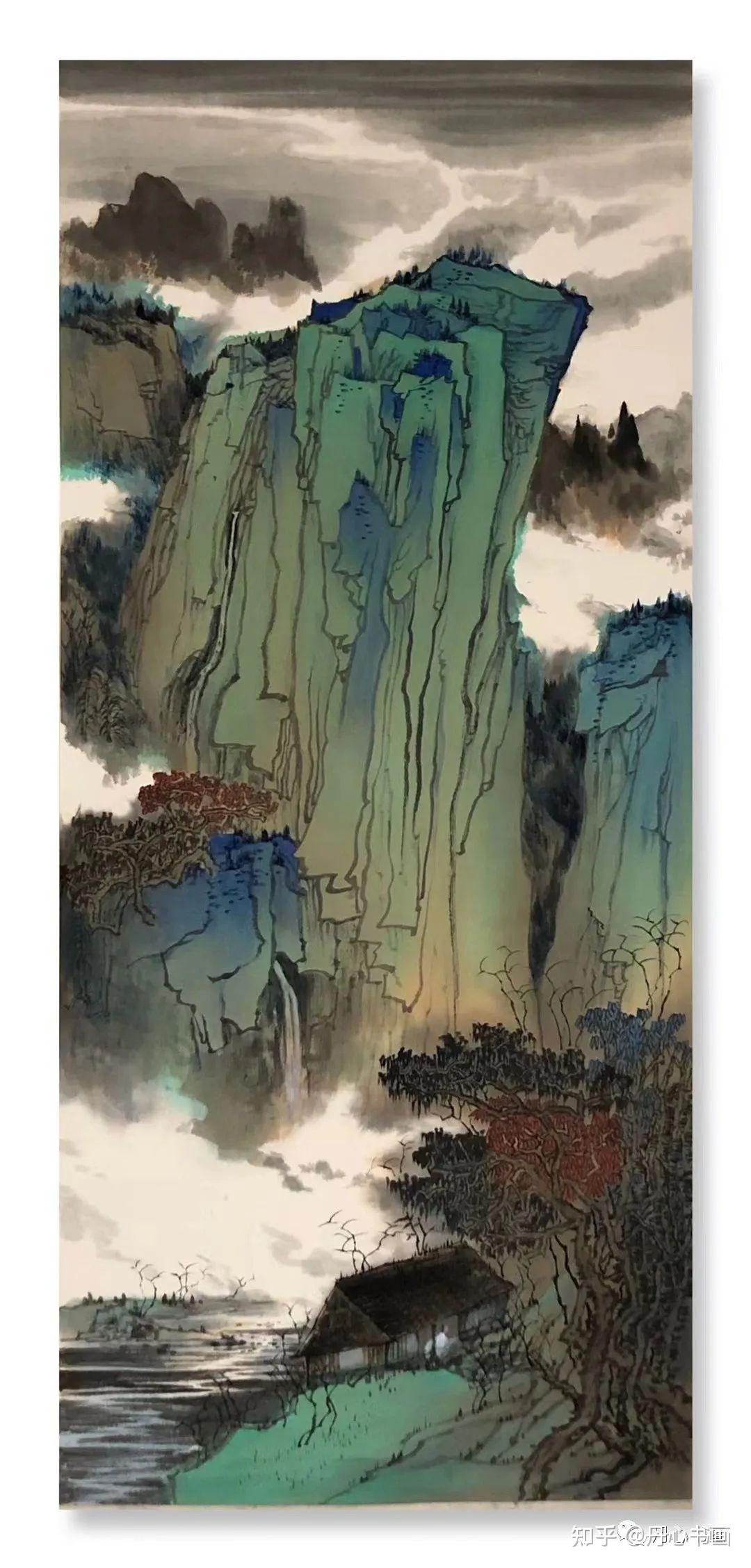 气韵雄浑绮丽清秀重彩山水画家高顺岭