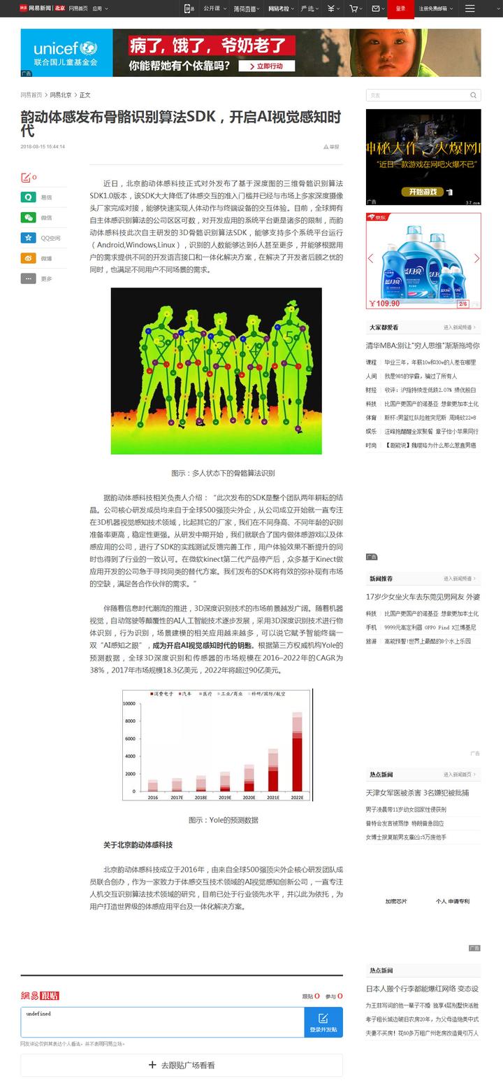 韵动体感发布骨骼识别算法SDK，开启AI视觉感知时代 - 知乎