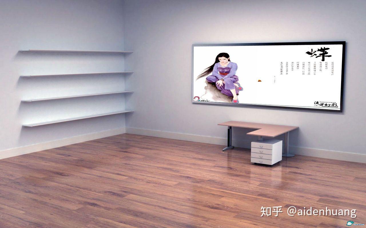 书架电脑桌面壁纸,就是能把图标放在书架上的,还有电脑桌上面能放我的