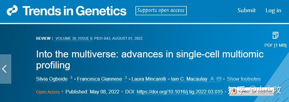 Trends in Genetics  单细胞多组学技术进展 - 知乎